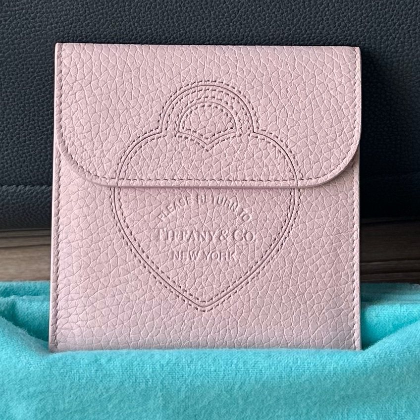 Tiffany & Co.Crystal Pink Taurillon Leather Pouch Clutch Purse Card Holder